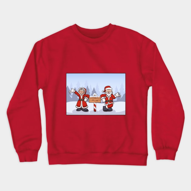 Santa And Mrs Claus Crewneck Sweatshirt by TheMaskedTooner